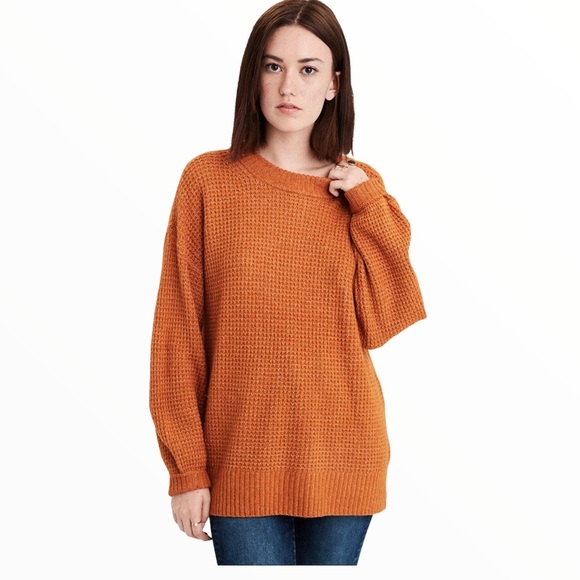 AMERICAN EAGLE Cloudspun Crew Sweater With Long Sleeves Rust Orange Size XS - Picture 1 of 9